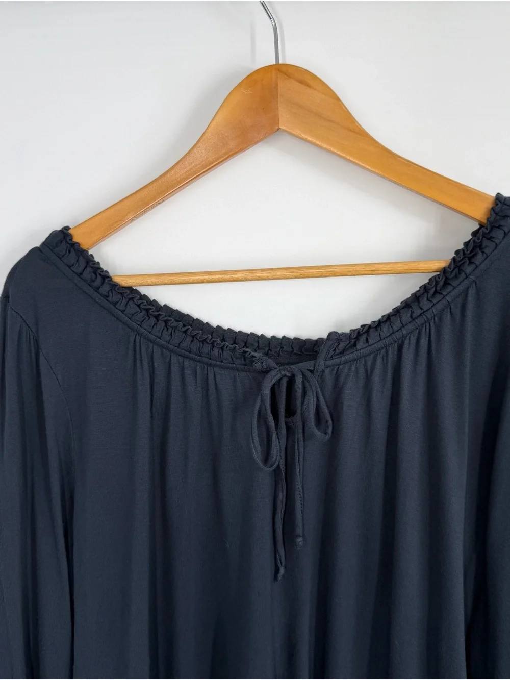 Banana Republic Navy Boatneck Relaxed Peasant Blouse